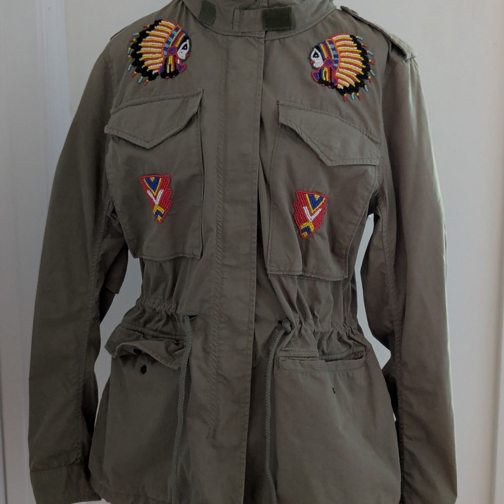Denim & Supply Ralph Lauren Khaki Embroidered Utility Jacket